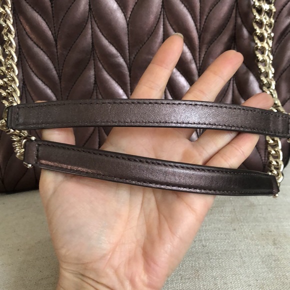 Beautiful bronze Kate Spade purse with gold chain handle - Picture 3 of 14